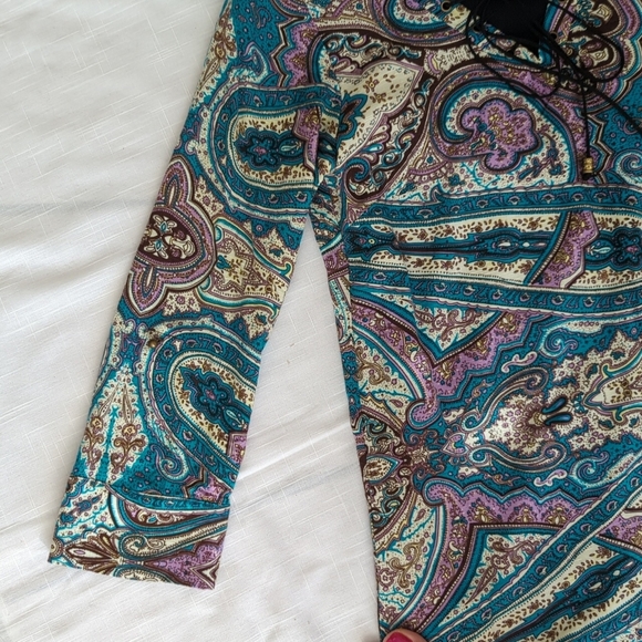 Bobesu Dress, shift dress with tie laces at neck, boho, size small - Picture 5 of 11